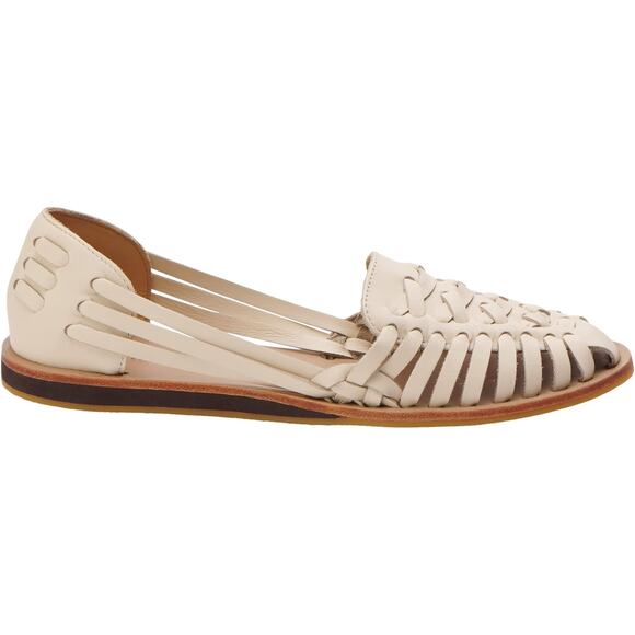 Nisolo Hurache Sandal Size 9 in Bone Cream Leather Flat - Picture 2 of 8